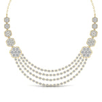 Layered Round Cut Diamonds Party Wear Necklace