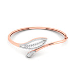 Leaf Whisper Gold Diamond Bangle