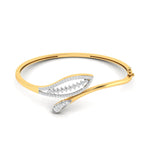 Leaf Whisper Gold Diamond Bangle