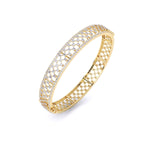 Lattice Design Gold Diamond Bangle