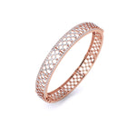 Lattice Design Gold Diamond Bangle