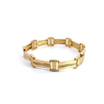 Linear Round Cut Diamonds Men's Bracelet