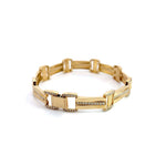 Linear Round Cut Diamonds Men's Bracelet