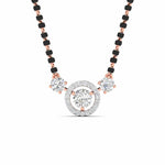 Luxurious Black Bead Mangalsutra with Triple Diamond Pendant