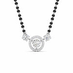 Luxurious Black Bead Mangalsutra with Triple Diamond Pendant