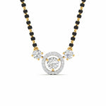 Luxurious Black Bead Mangalsutra with Triple Diamond Pendant