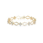 Marquise Shape & Round Cut Diamonds Floral Bracelet