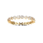Mixed Shape Diamond Gold Bangle