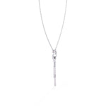 Necklace with Diamond Circle and Bar Accents