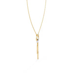 Necklace with Diamond Circle and Bar Accents