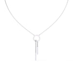 Necklace with Diamond Circle and Bar Accents