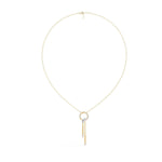 Necklace with Diamond Circle and Bar Accents