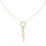 Necklace with Diamond Circle and Bar Accents