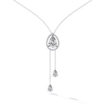 Necklace with Pear-Shaped Crystal Pendant