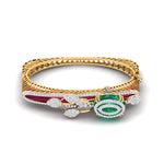 Pear Shaped Diamond Cuff Bangle