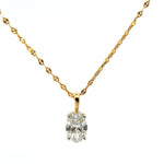 Oval-Cut Lab-Grown Diamond Solitaire Pendant in Gold