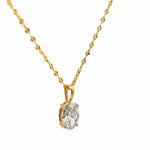 Oval-Cut Lab-Grown Diamond Solitaire Pendant in Gold