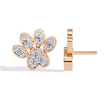 Paw Stud Diamond Earrings