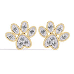 Paw Stud Diamond Earrings
