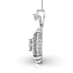 Pear & Round Diamond Cross Pendant