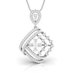 Pear & Round Diamond Cross Pendant