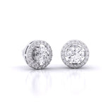 Posh Halo Diamond Earrings