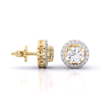 Posh Halo Diamond Earrings
