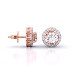Posh Halo Diamond Earrings