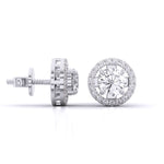 Posh Halo Diamond Earrings