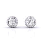 Posh Halo Diamond Earrings