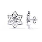 Pretty Flower Studs with Diamond Sparkle