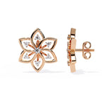 Pretty Flower Studs with Diamond Sparkle