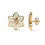 Pretty Flower Studs with Diamond Sparkle