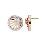Radial Design Diamond Earrings