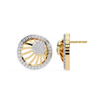 Radial Design Diamond Earrings