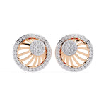 Radial Design Diamond Earrings