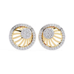 Radial Design Diamond Earrings