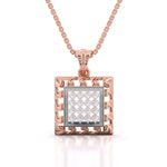 Radial Squared Diamond Pendant