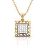Radial Squared Diamond Pendant