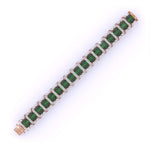 Radiant Cut Green EMERALD Fancy Bracelet
