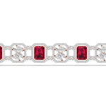Radiant Cut Solitaire Diamonds Chain Bracelet