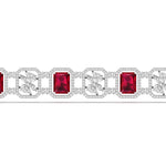 Radiant Cut Solitaire Diamonds Chain Bracelet