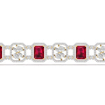 Radiant Cut Solitaire Diamonds Chain Bracelet