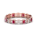 Radiant Cut Solitaire Diamonds Chain Bracelet