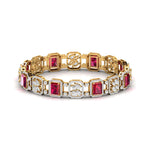 Radiant Cut Solitaire Diamonds Chain Bracelet