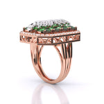 Green Edge Cocktail Diamond Ring