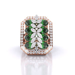 Green Edge Cocktail Diamond Ring