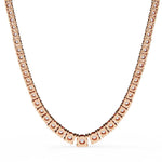 Round and Square Empty Setting Tennis Necklace