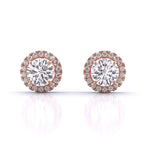 Round Brilliant Cut Diamond Halo Earrings