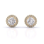 Round Brilliant Cut Diamond Halo Earrings